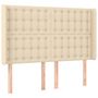 Voir la diapositive 3 : VIDAXL Tete de lit a LED Creme 147x16x118/128 cm Tissu