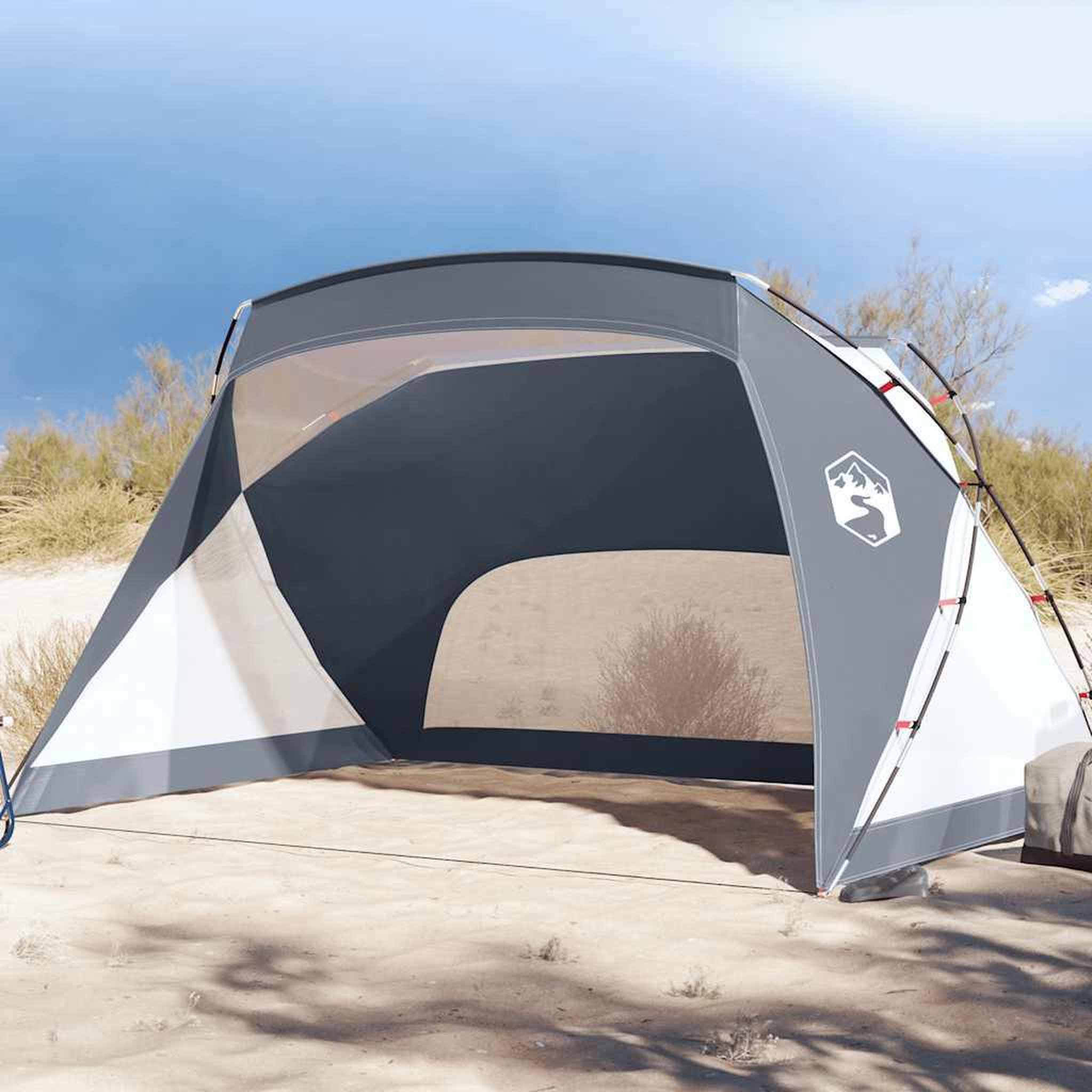 VIDAXL Tente de plage gris 274x178x170/148 cm 185T polyester