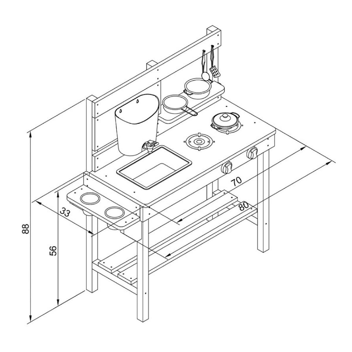 Axi House Cuisine boue Puck vert-blanc-marron