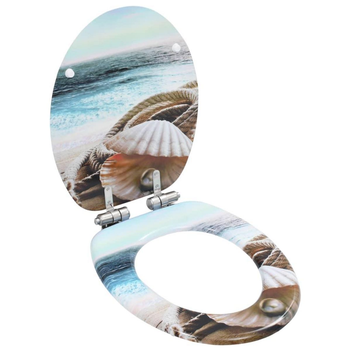 VIDAXL lot de 2 Sieges WC MDF couvercle fermeture en douceur Coquille