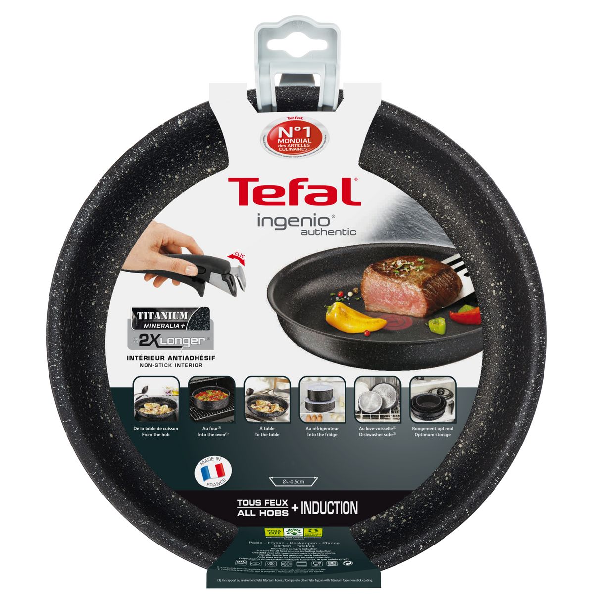 TEFAL Poêle induction ingenio AUTHENTIC 24 cm