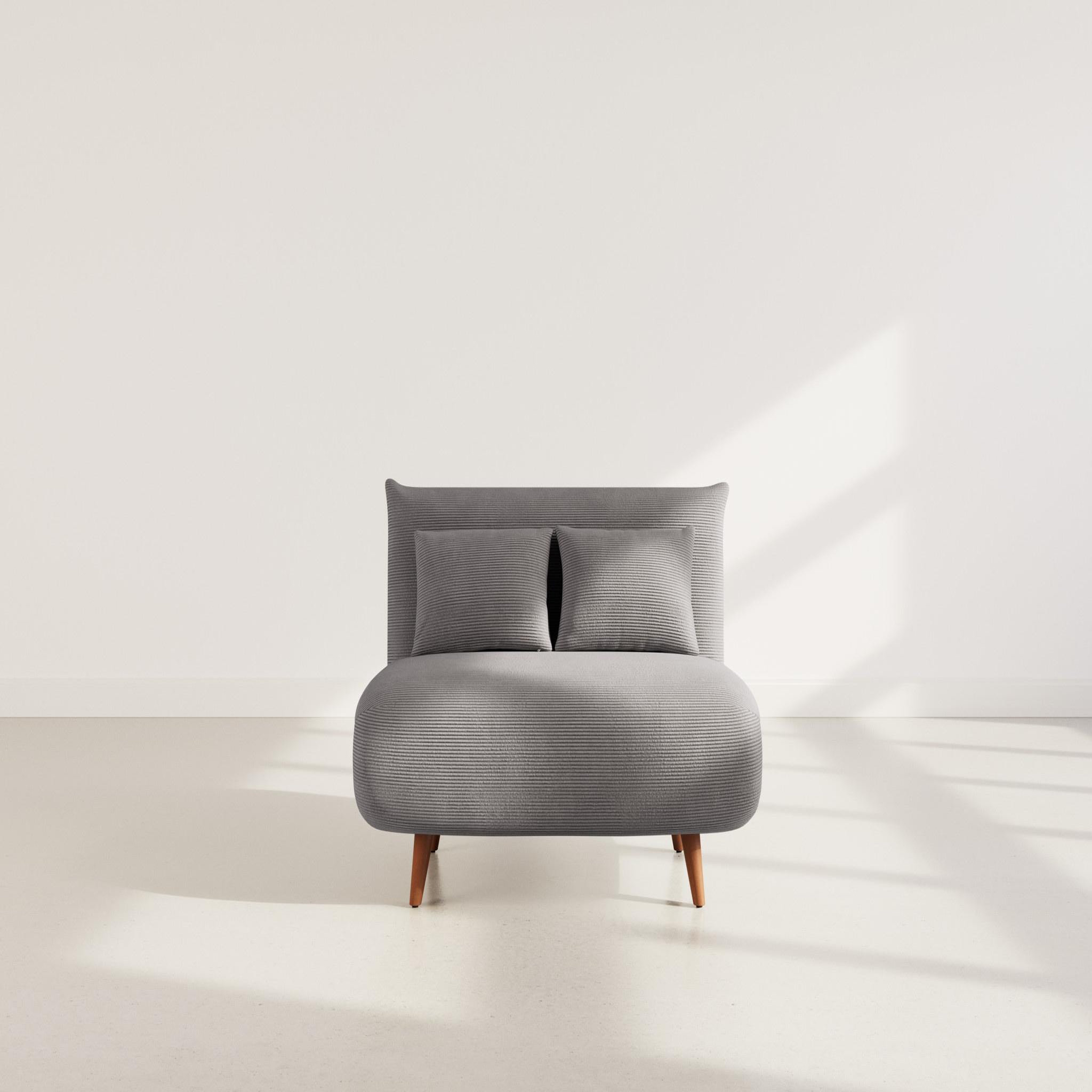 Voir la diapositive 5 : BEST MOBILIER Lumi - banquette convertible clic-clac 1 place en velours côtelé