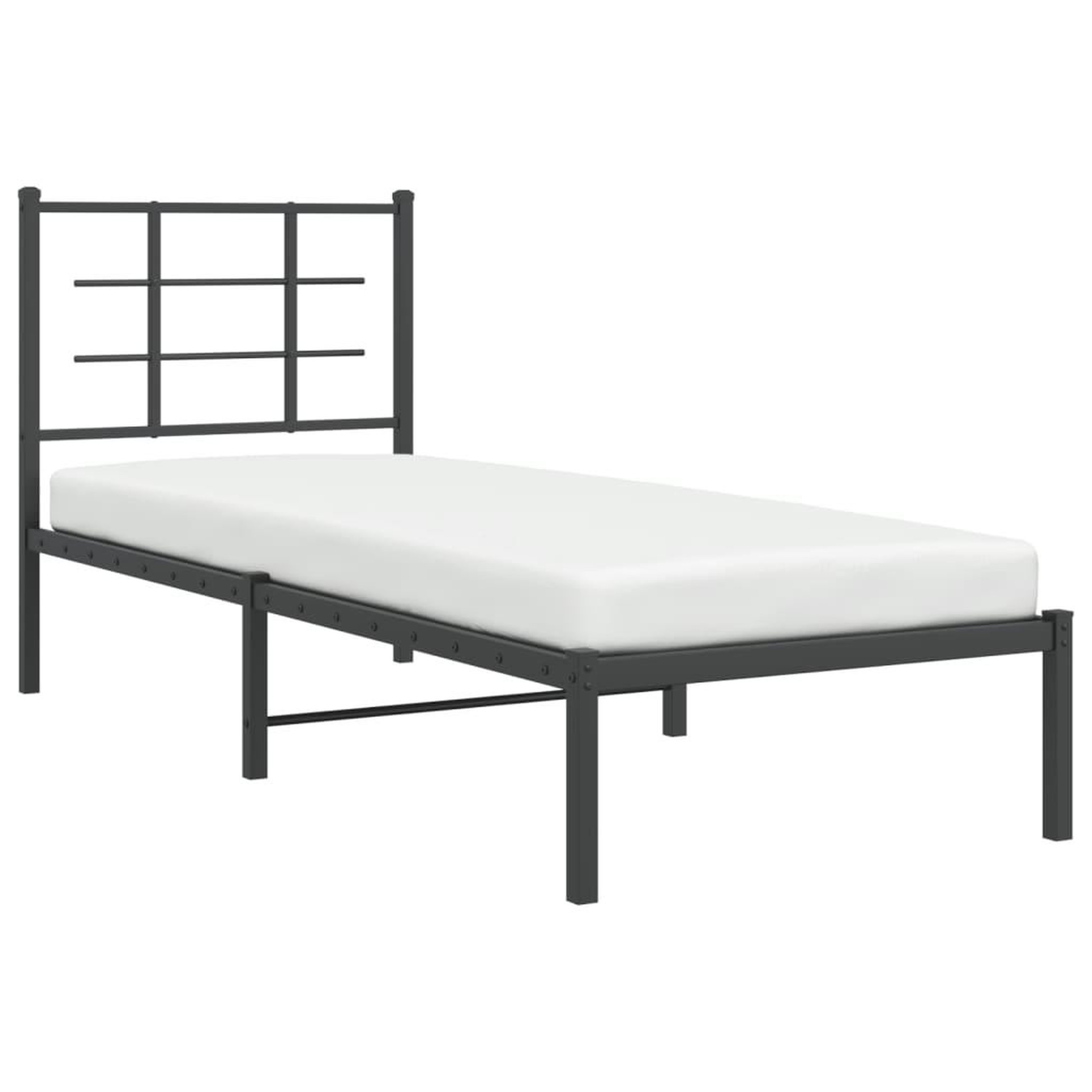 Voir la diapositive 4 : VIDAXL Cadre de lit metal sans matelas avec tete de lit noir 75x190 cm