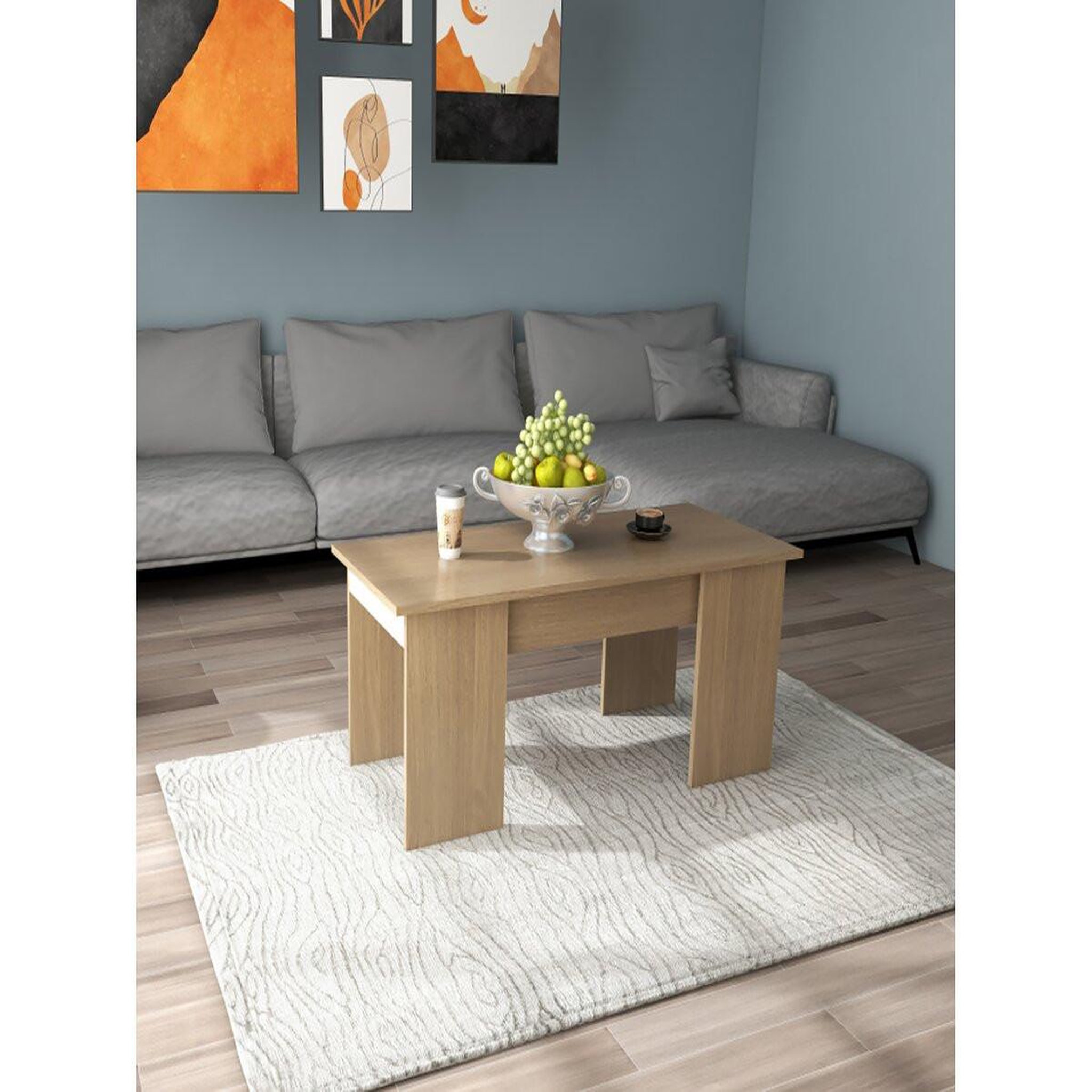 Voir la diapositive 2 : Habitat et Jardin Table basse  diana  - 102 x 50 x 43 cm - chêne