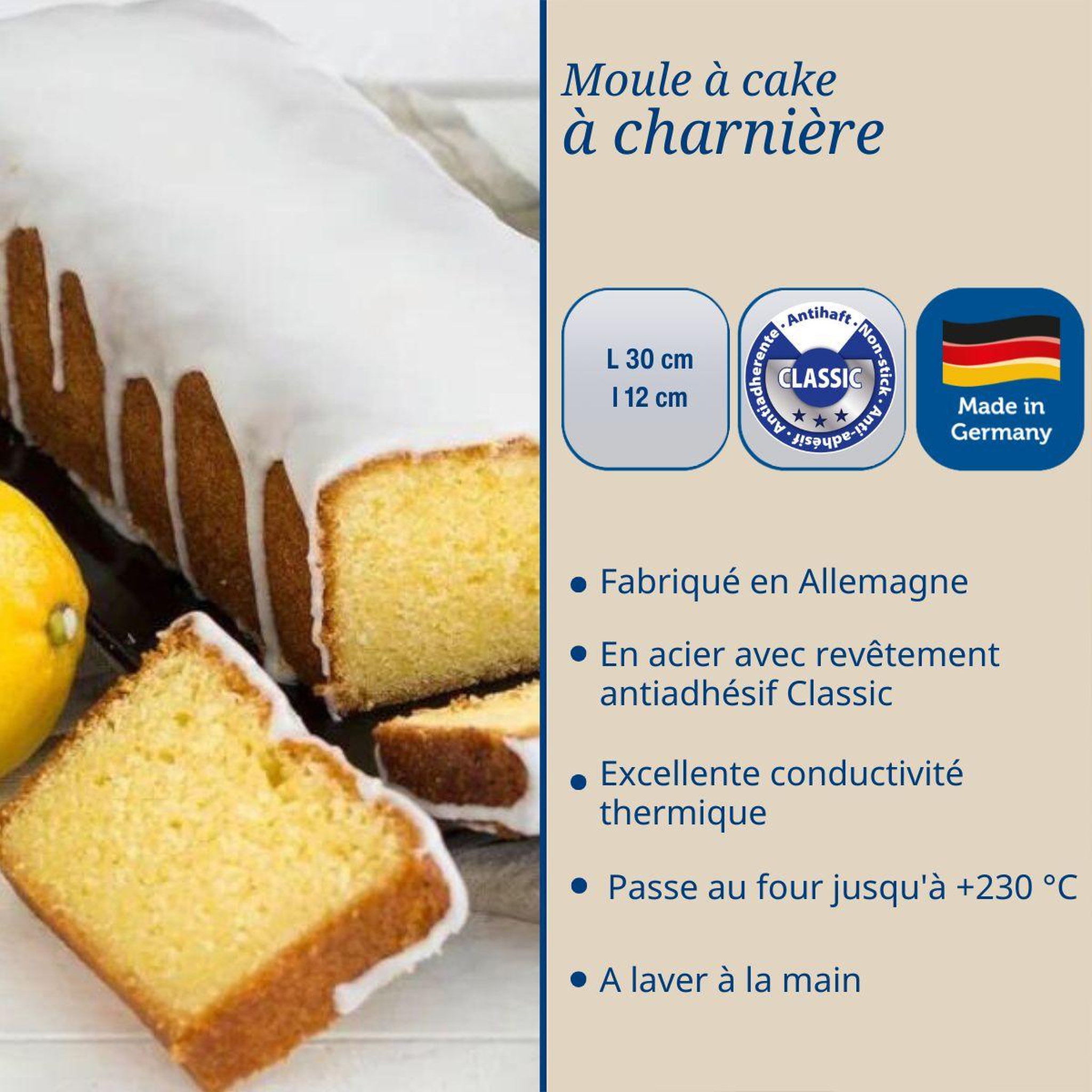 Voir la diapositive 3 : DR.OETKER Moule à cake à charnière 30 cm dr oetker back-liebe bicolor