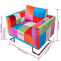 Voir la diapositive 6 : VIDAXL Fauteuil cube avec design de patchwork Chrome Tissu
