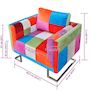 Voir la diapositive 6 : VIDAXL Fauteuil cube avec design de patchwork Chrome Tissu