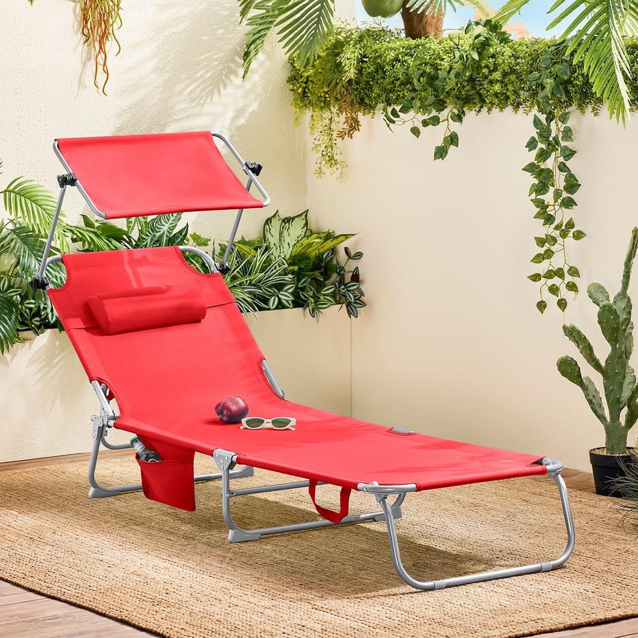 Voir la diapositive 2 : SOBUY SoBuy - Chaise Longue Réglable Pare-Soleil - Fonctionnel - OGS48