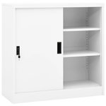 VIDAXL Armoire de bureau avec porte coulissante Blanc 90x40x90cm Acier