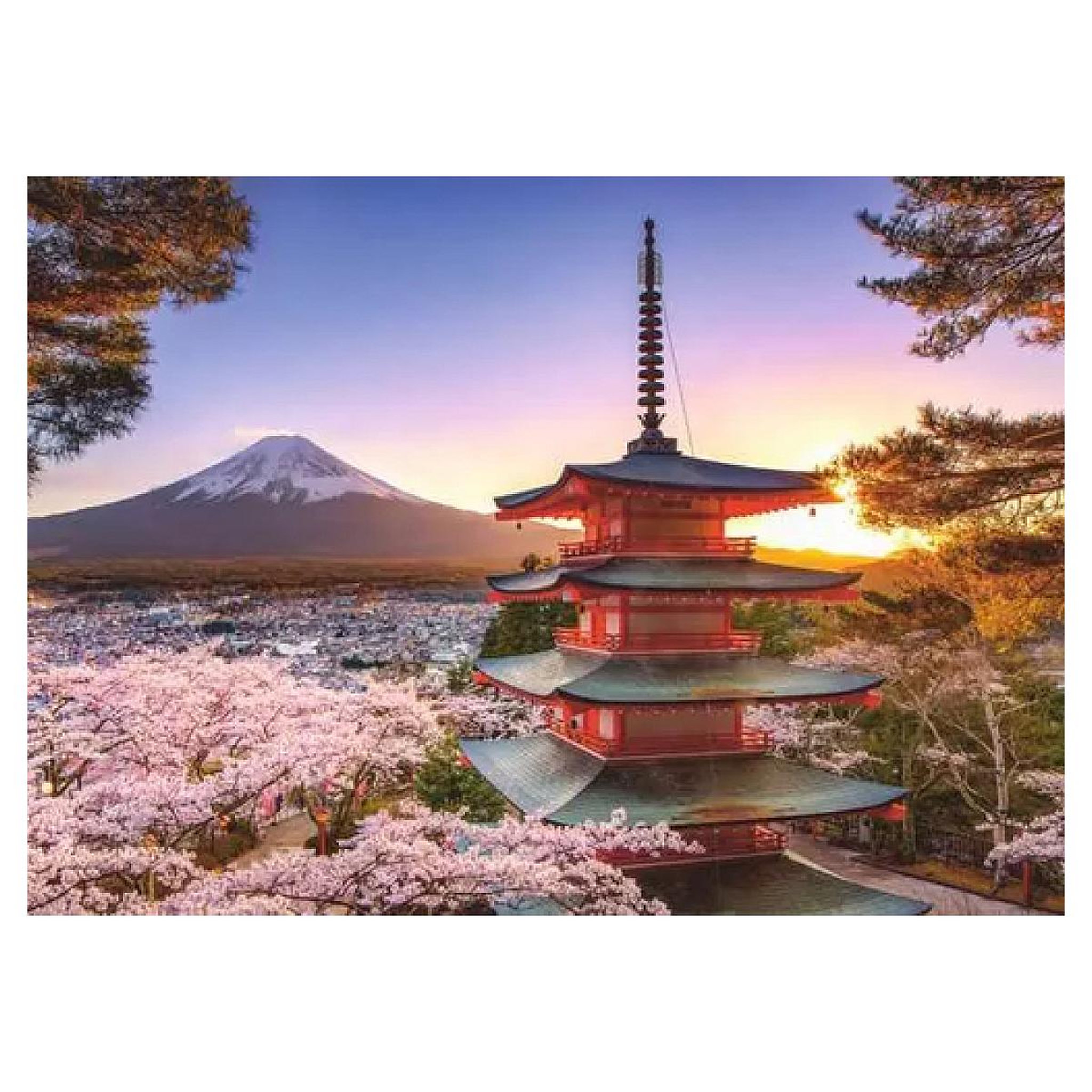 Voir la diapositive 2 : RAVENSBURGER Puzzle 1000 p - Cerisiers en fleurs du Mont Fuji