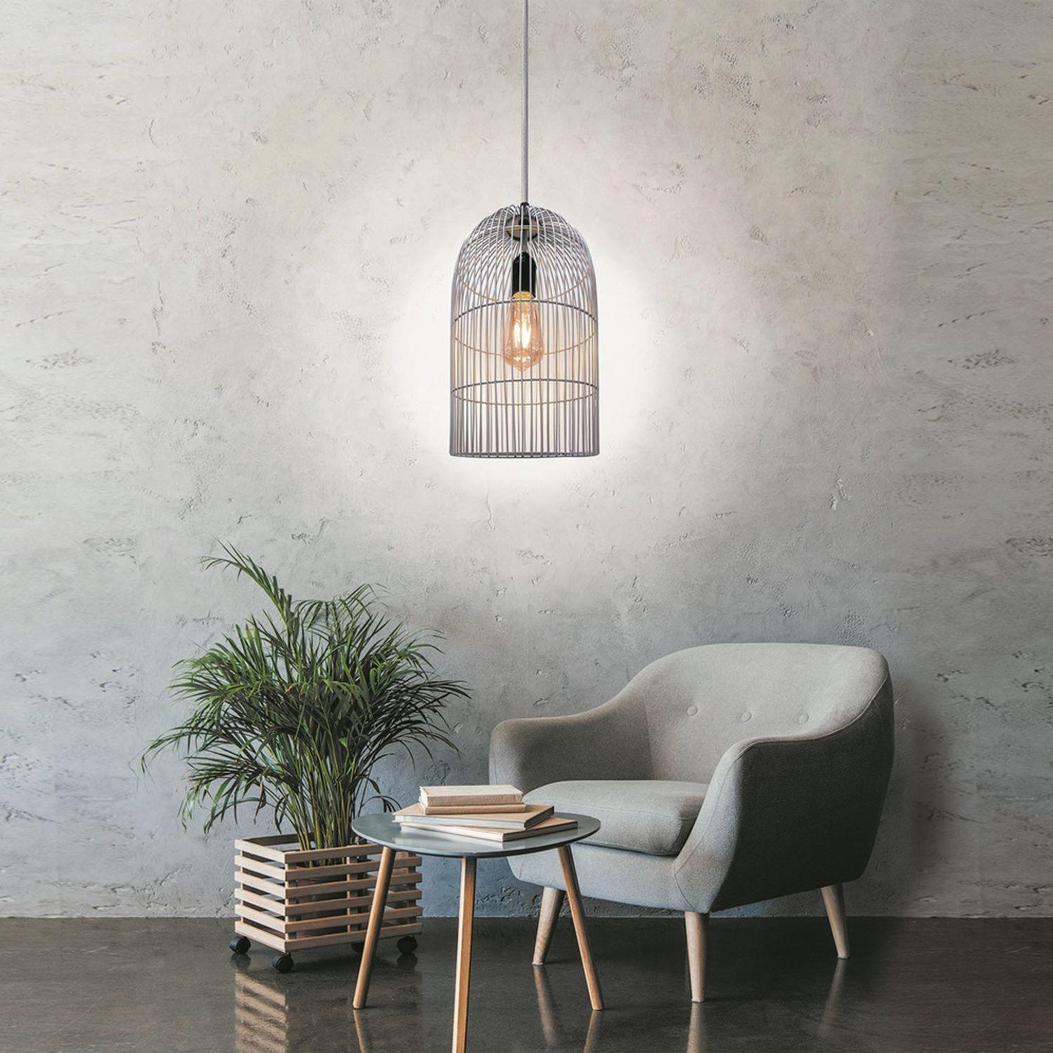 Voir la diapositive 2 : The Home Deco Factory Suspension luminaire en métal filaire cage - diam. 20 cm