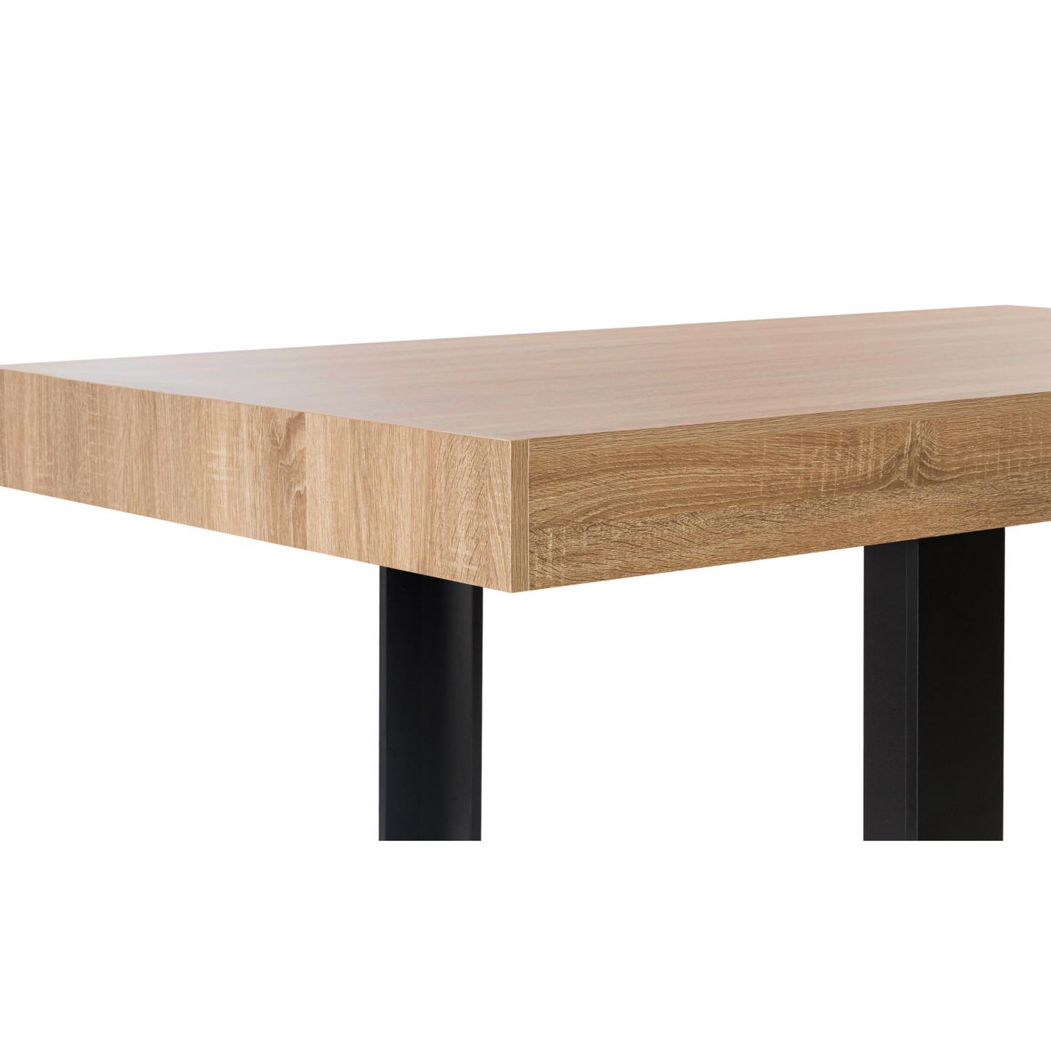 Voir la diapositive 5 : ID MARKET Table à manger rectangle phoenix 8 personnes bois et noir 200 cm