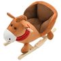 Voir la diapositive 4 : VIDAXL Cheval à bascule avec dossier Peluche 60x32x50 cm Marron