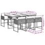 Voir la diapositive 6 : VIDAXL Ensemble a manger de jardin et coussins 7 pcs gris clair rotin