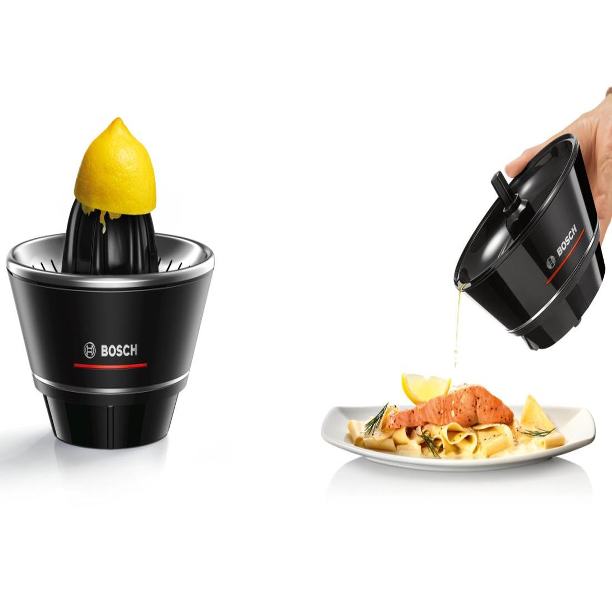 Voir la diapositive 2 : BOSCH Presse-agrumes 40w noir - mcp72gpb