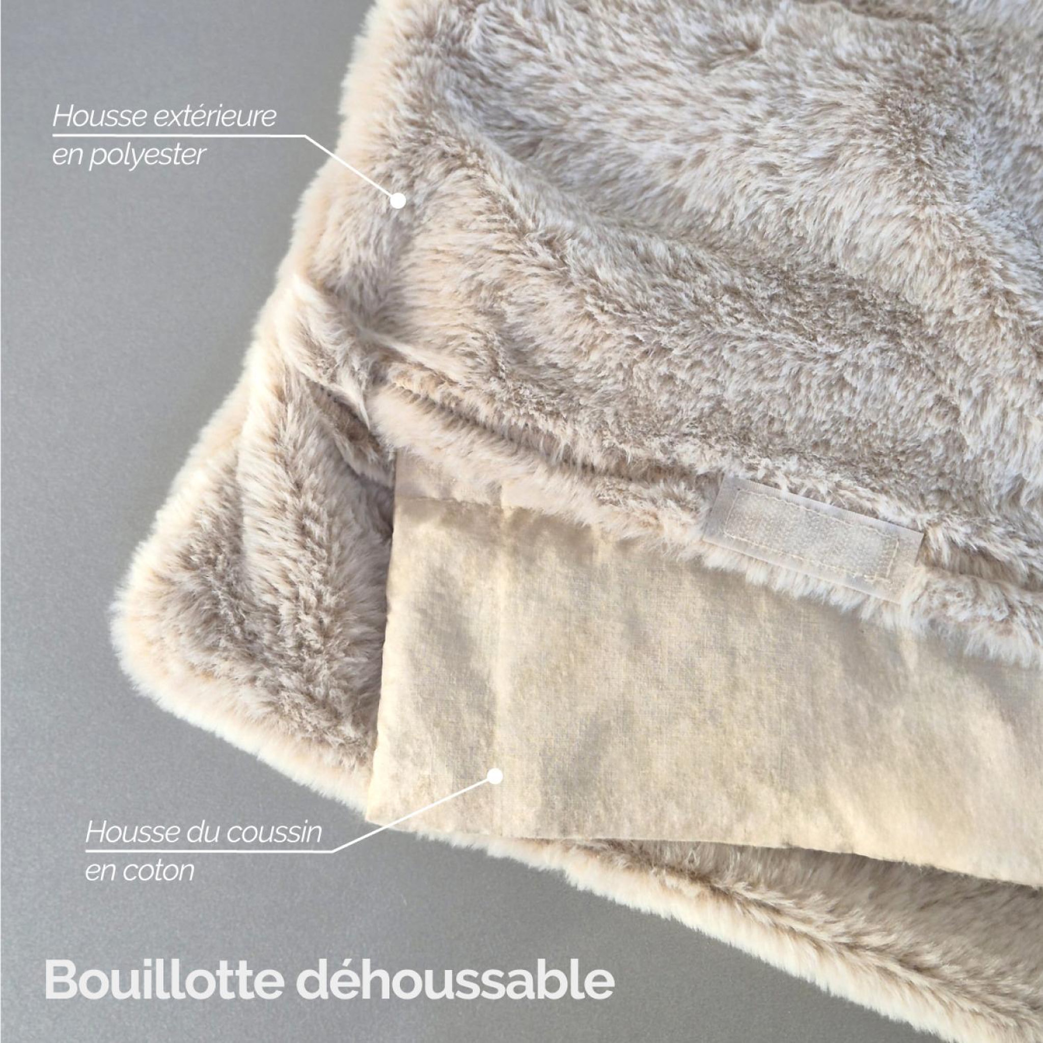 Voir la diapositive 4 : VIVEZEN Coussin, tour de cou chauffant 50 x 12 cm - Cosy - Beige
