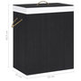 Voir la diapositive 6 : VIDAXL Panier a linge avec 2 sections bambou noir 100 L