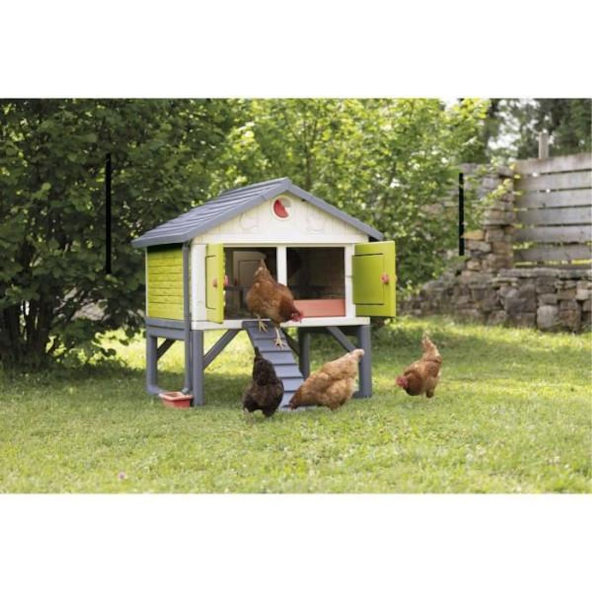SMOBY SMOBY Poulailler Cot Cot Cottage pour 5 poules - 159x126x128 cm - Entretien facile - Anti UV
