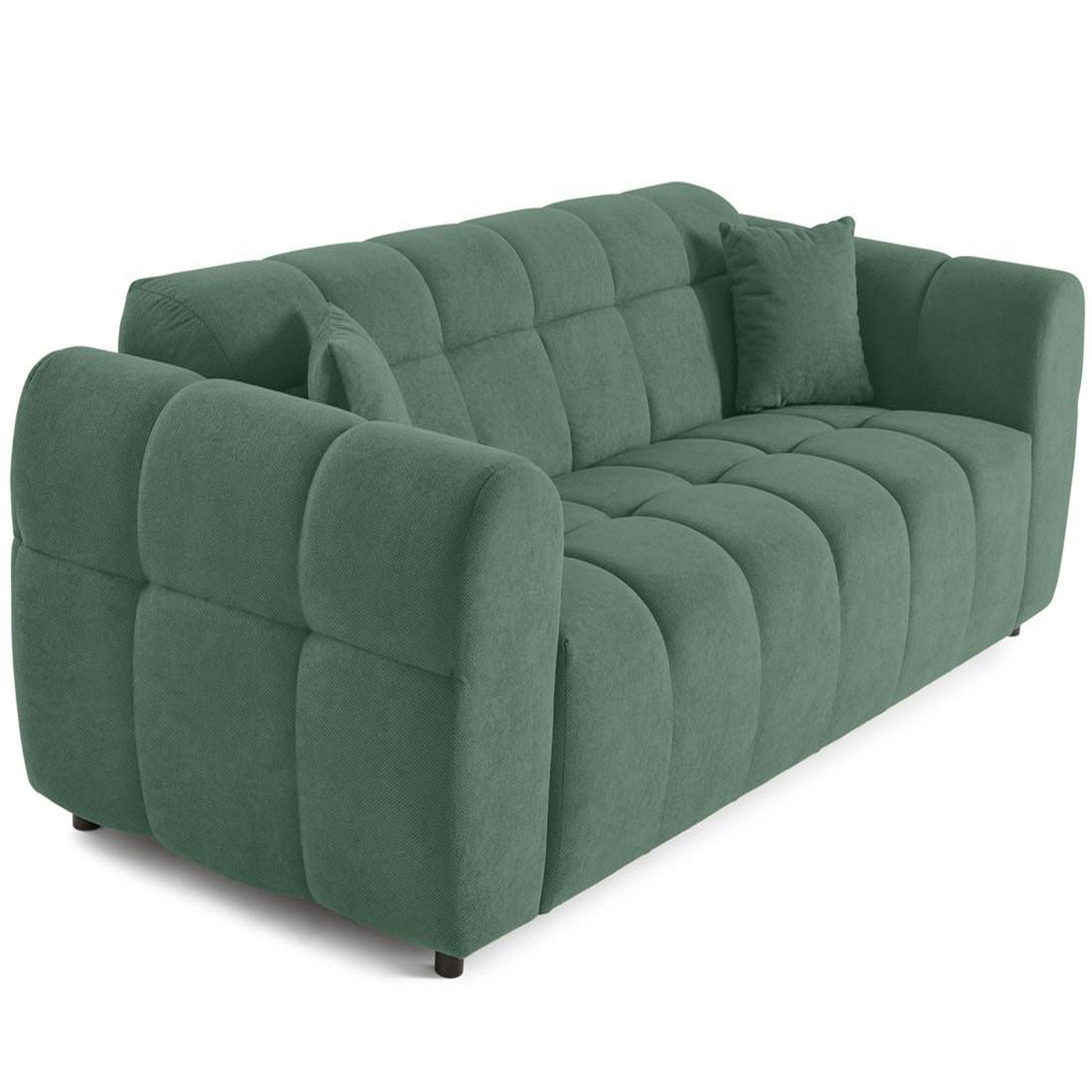 Voir la diapositive 2 : BEST MOBILIER Ray - canapé droit 3 places en tissu texturé