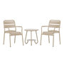 Voir la diapositive 1 : Paris Prix Ensemble Table d'Appoint de Jardin & 2 Chaises  Faro  55cm Beige