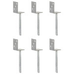 VIDAXL Piquets de cloture 6 pcs Argente 8x6x30 cm Acier galvanise