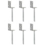 Voir la diapositive 1 : VIDAXL Piquets de cloture 6 pcs Argente 8x6x30 cm Acier galvanise