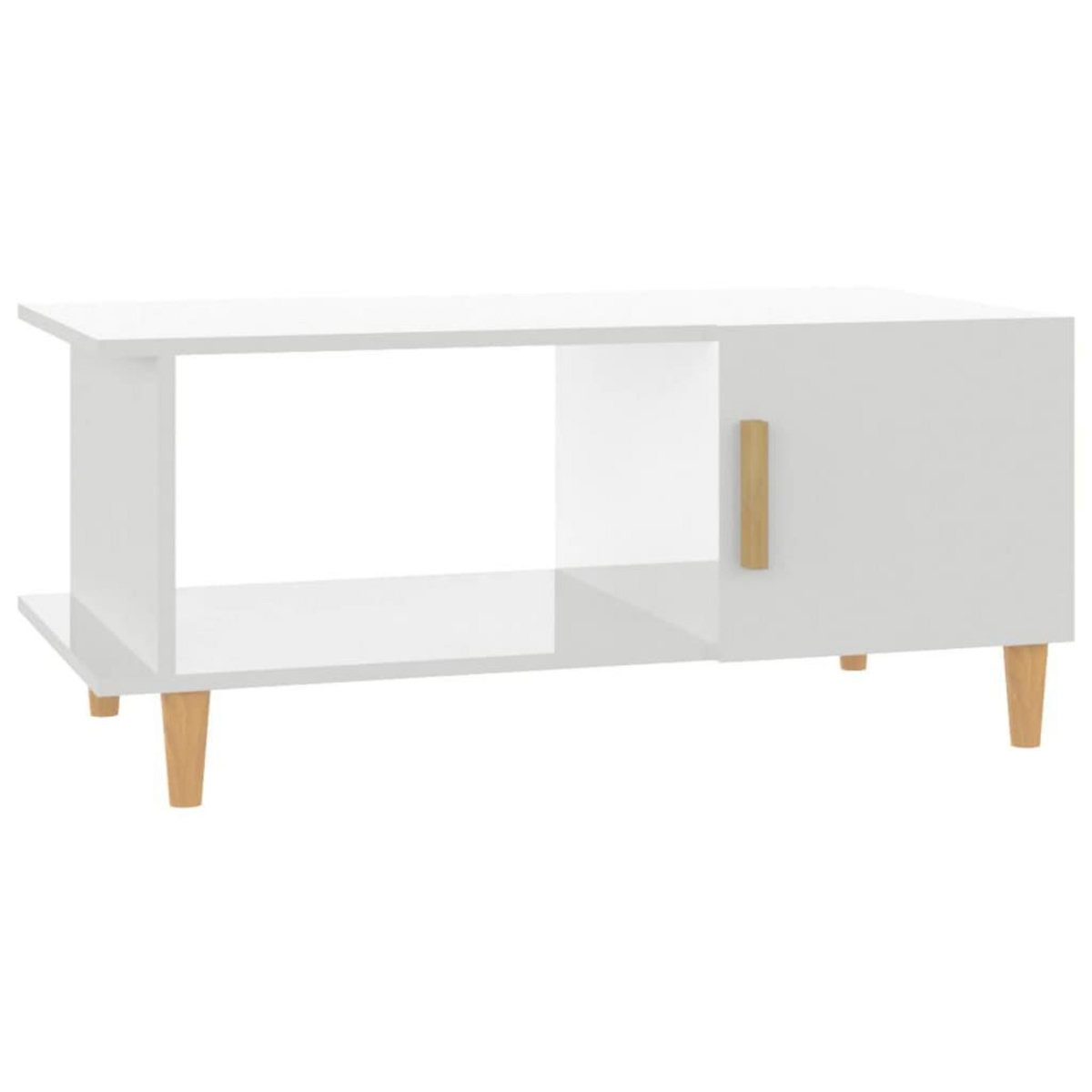 VIDAXL Table basse Blanc brillant 90x50x40 cm Bois d'ingenierie