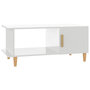Voir la diapositive 2 : VIDAXL Table basse Blanc brillant 90x50x40 cm Bois d'ingenierie