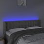 Voir la diapositive 4 : VIDAXL Tete de lit a LED Gris clair 147x16x78/88 cm Velours