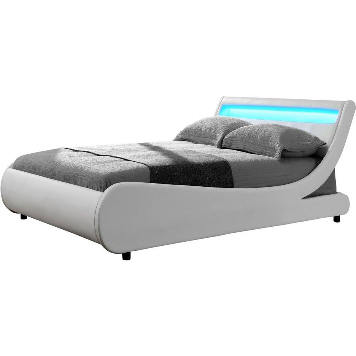 Habitat et Jardin Lit LED  Natacha  - 160 x 200 cm - Blanc