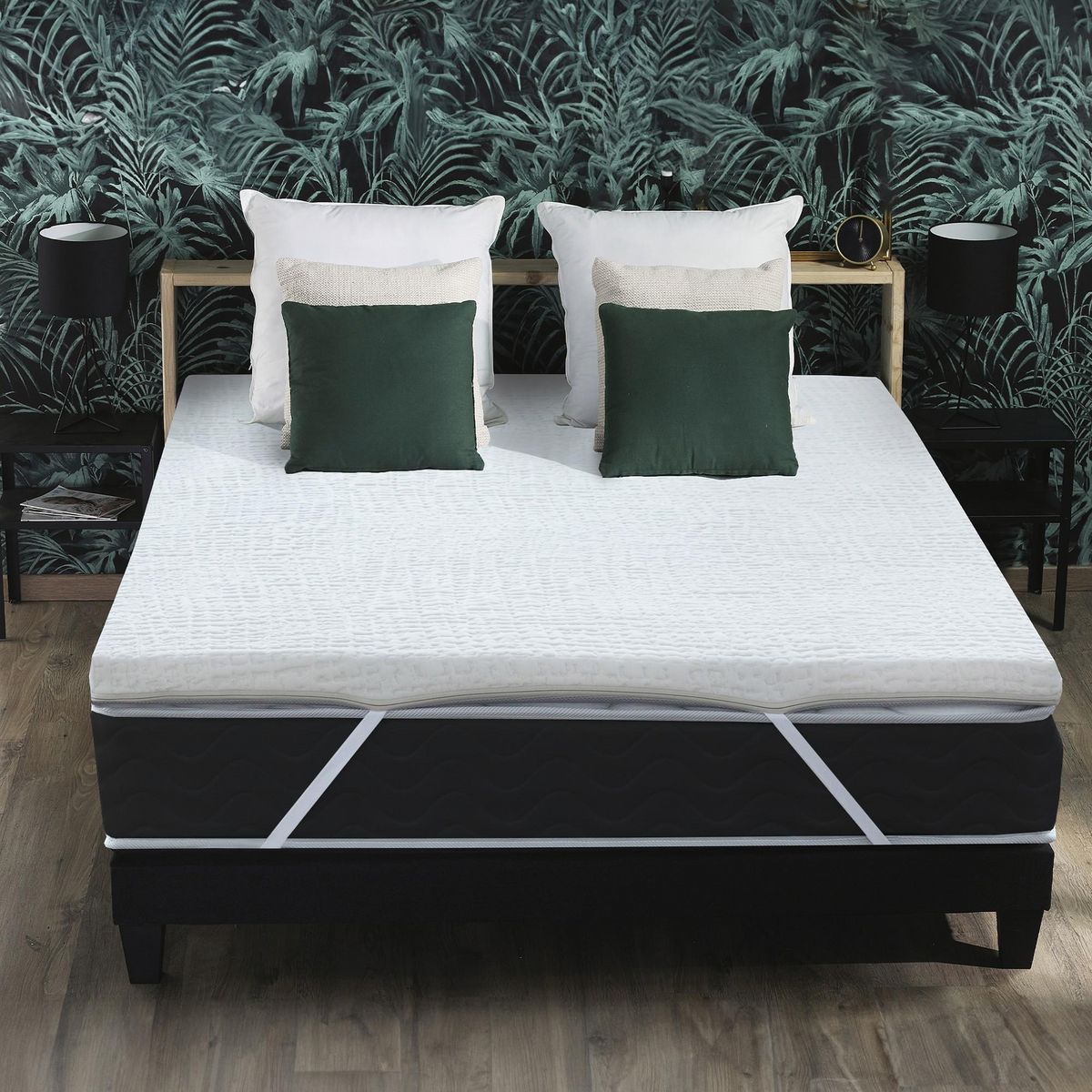 IDLITERIE Surmatelas déhoussable Duo Latex + Mémoire de forme