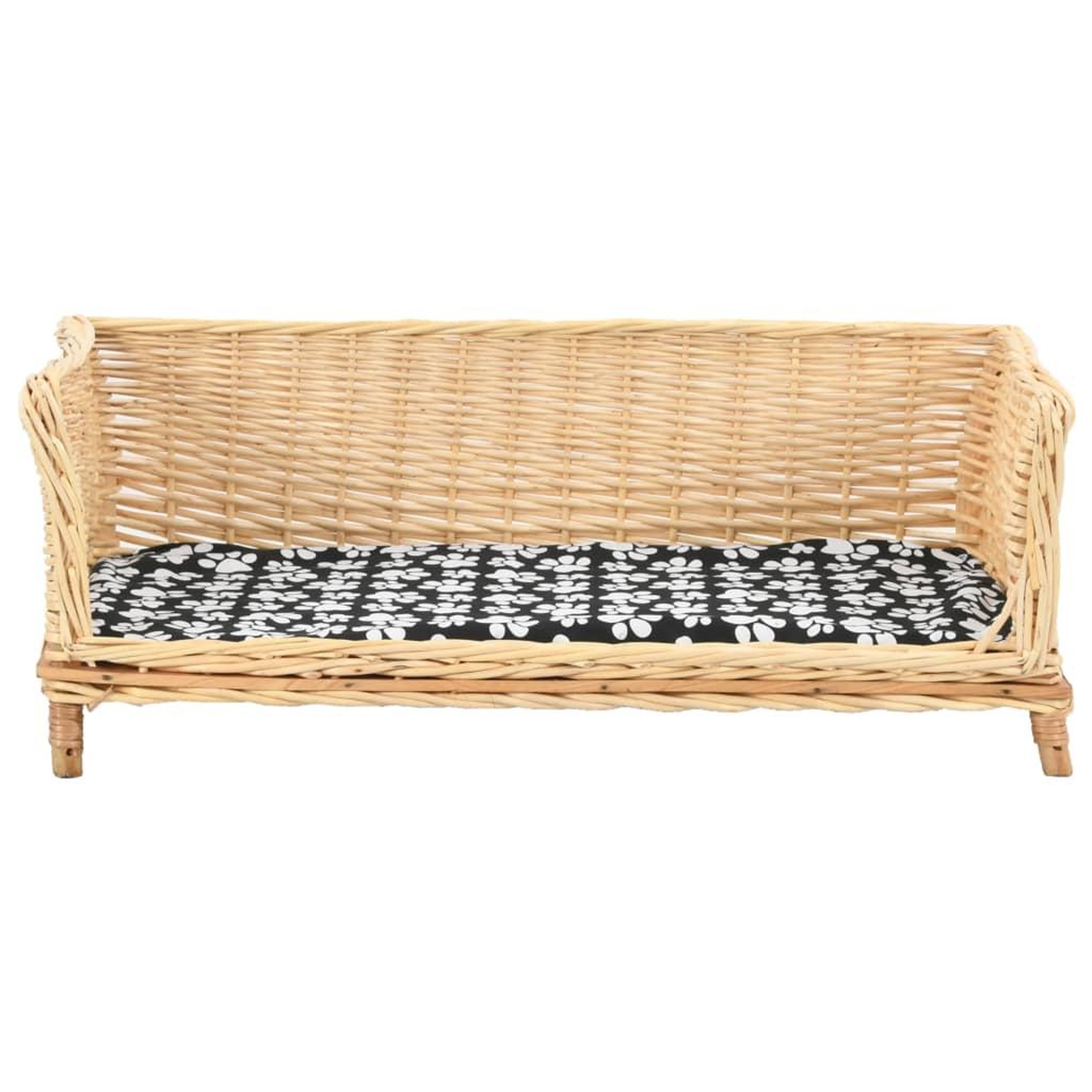 Voir la diapositive 2 : VIDAXL Panier pour chiens avec coussin 90x54x35 cm Saule naturel