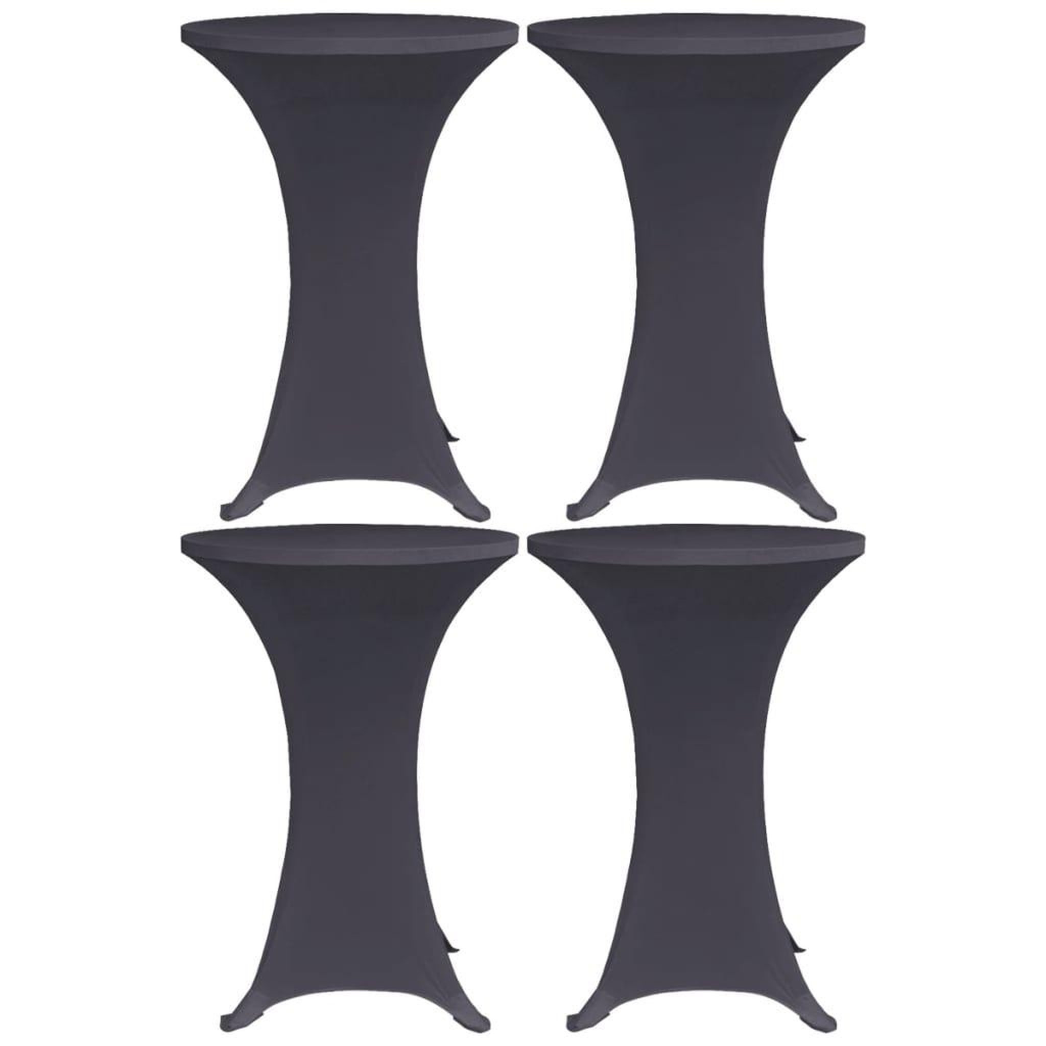 Voir la diapositive 1 : VIDAXL Housses de table extensible 4 pcs 80 cm Anthracite
