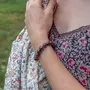 SLOYA Bracelet Kamelia en pierres Grenat