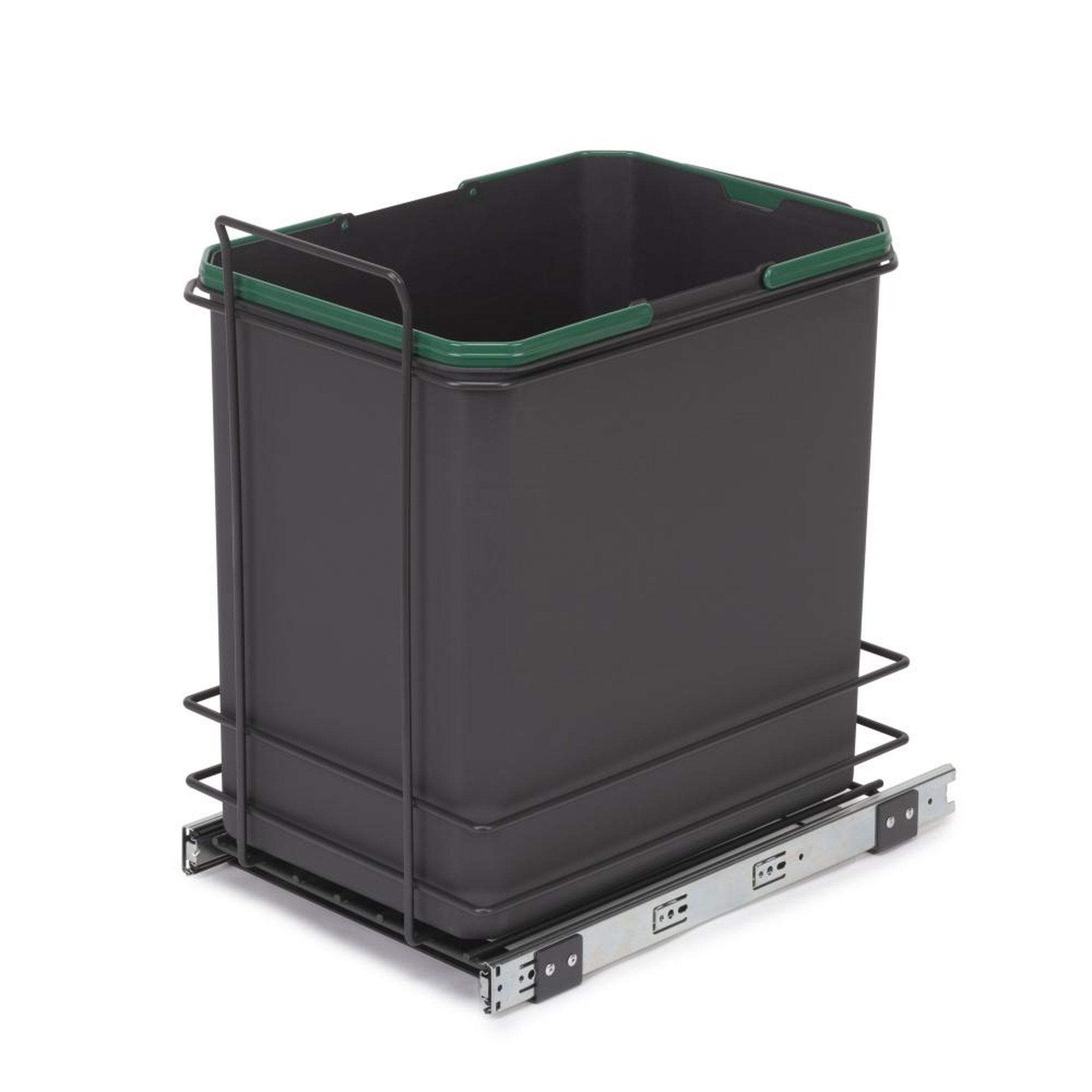 EMUCA SRL poubelle de recyclage pour montage inférieur et extraction manuelle pour meuble de cuisine Recycle 1x35 litres -  Plastique gris anthracite