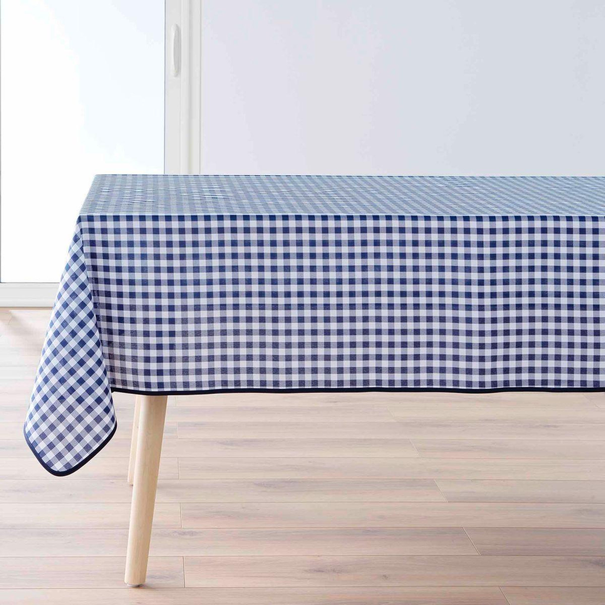 Douceur d'Intérieur Nappe antitache imprimé  vichy  150x200cm bleu