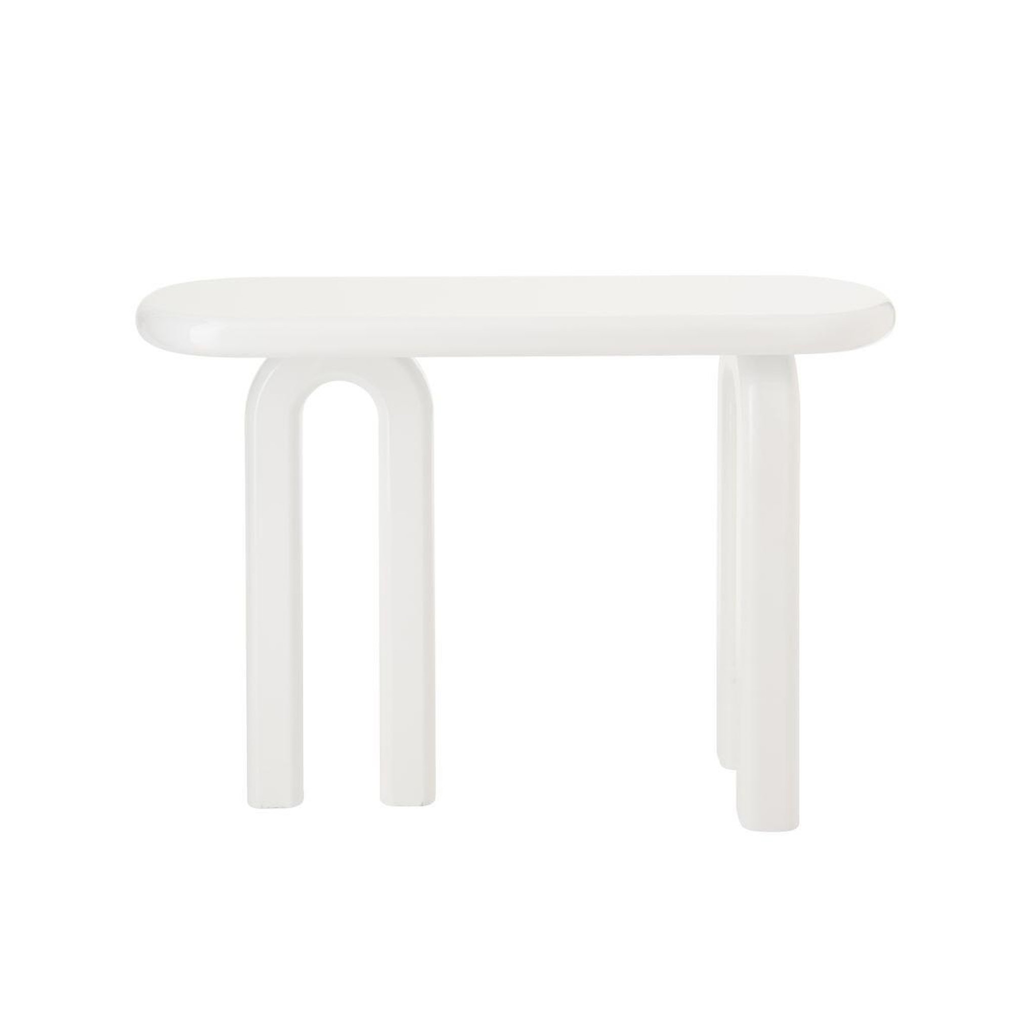 Voir la diapositive 2 : J-LINE Console ovale design  archie  120cm blanc