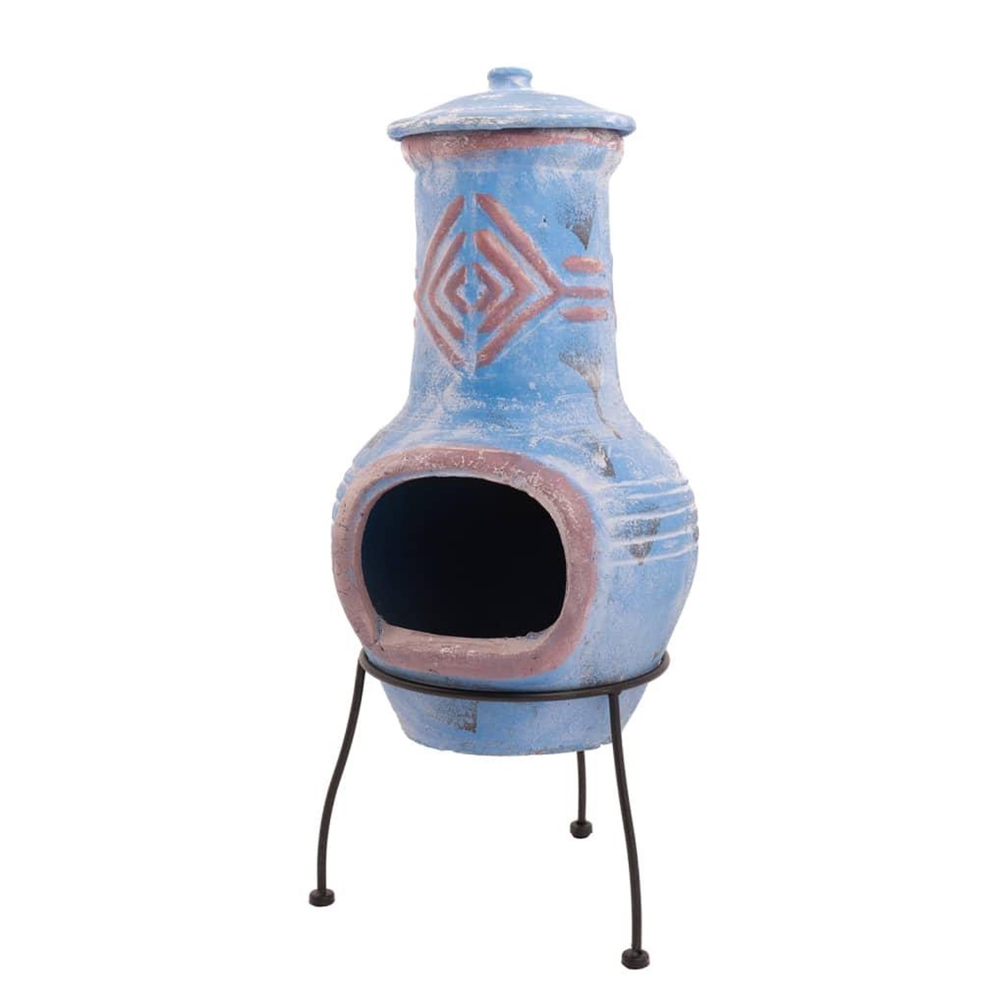 Voir la diapositive 4 : REDFIRE RedFire Cheminee Colima Argile Bleu marine/rouge 86031