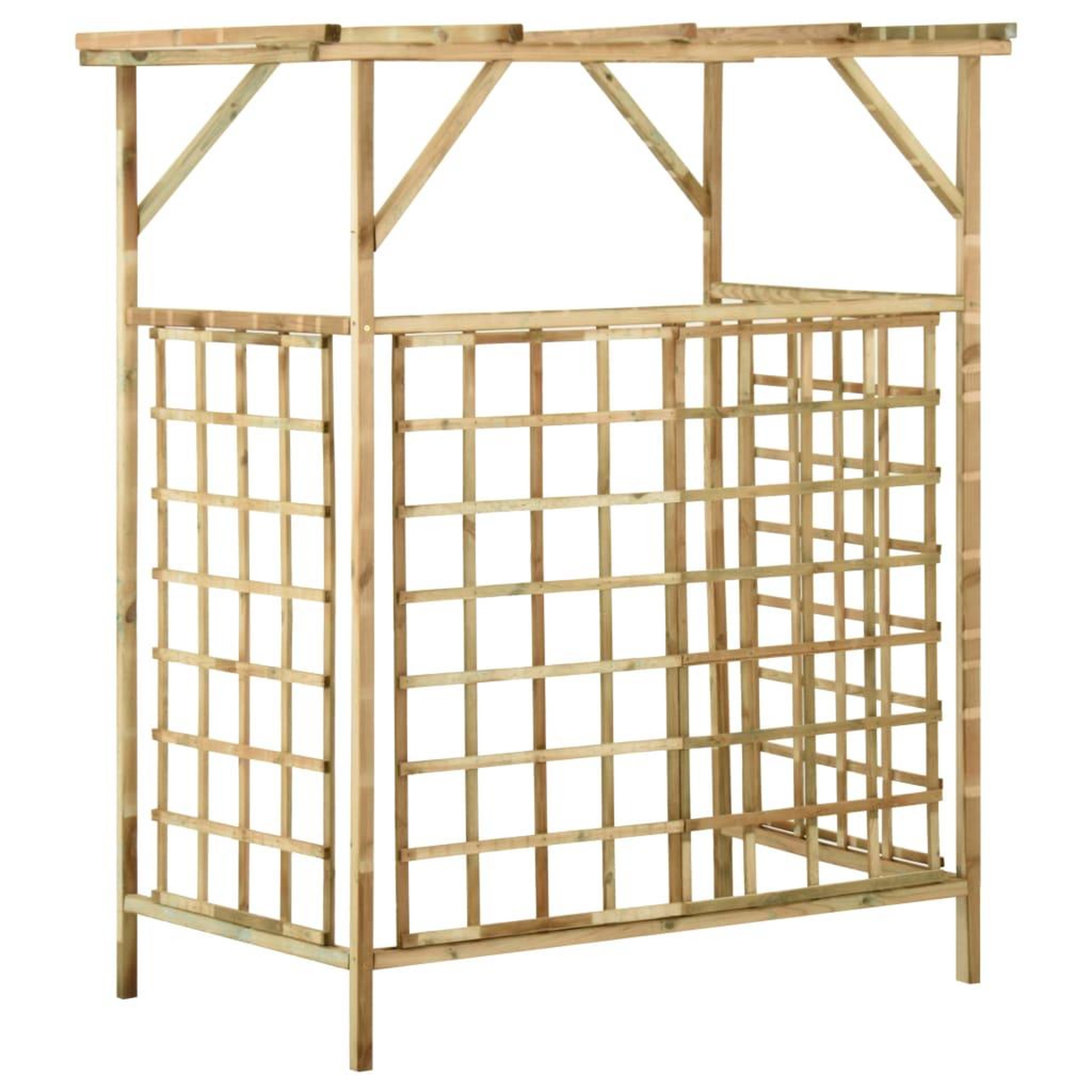 Voir la diapositive 5 : VIDAXL Pergola de jardin pour poubelles doubles Bois de pin impregne