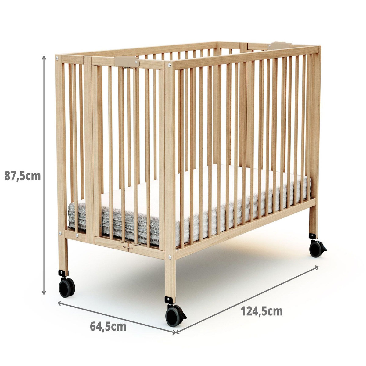 AT4 Lit bébé pliant ESSENTIEL en bois