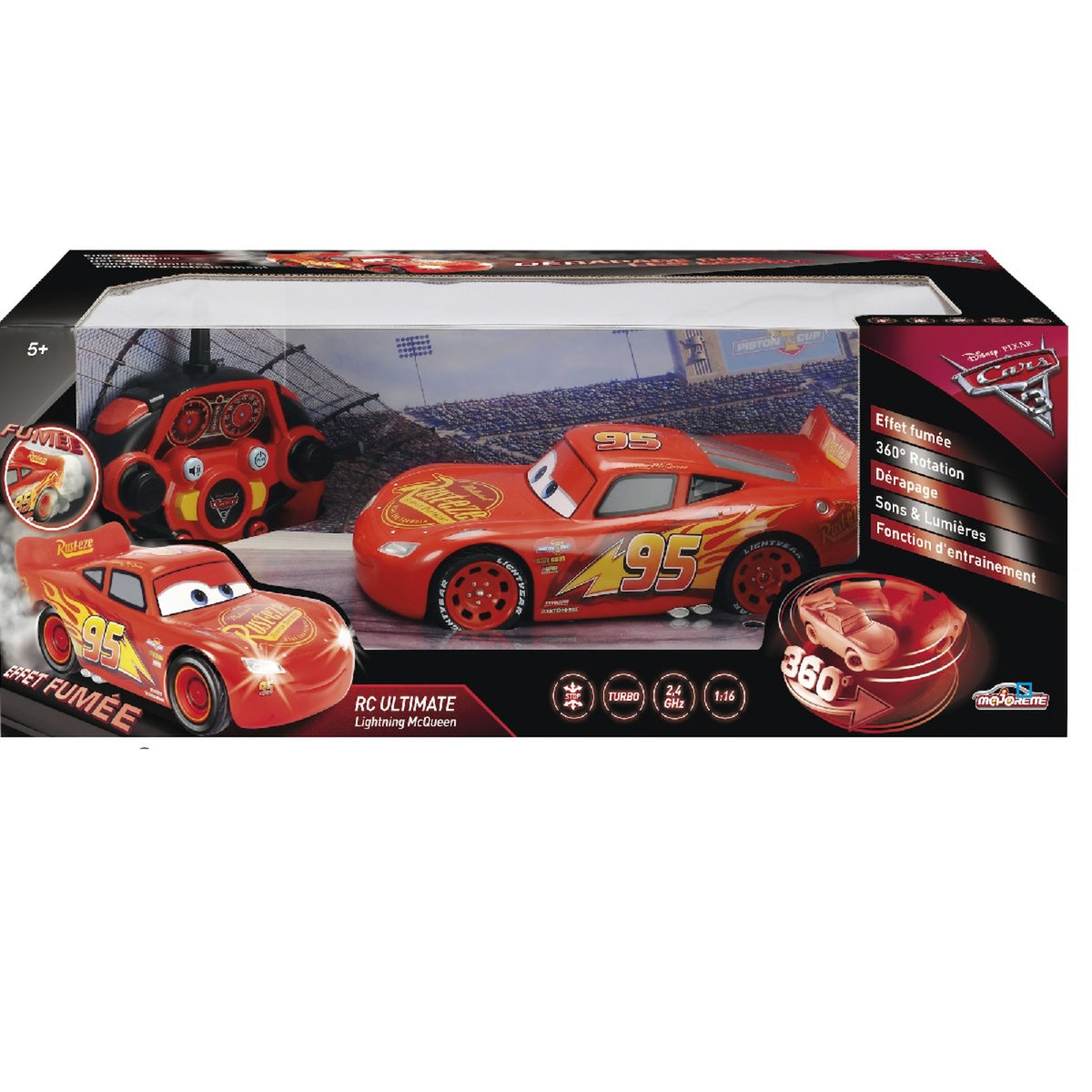 MAJORETTE Voiture Radiocommandée  RC McQueen 1/16 - Cars 3