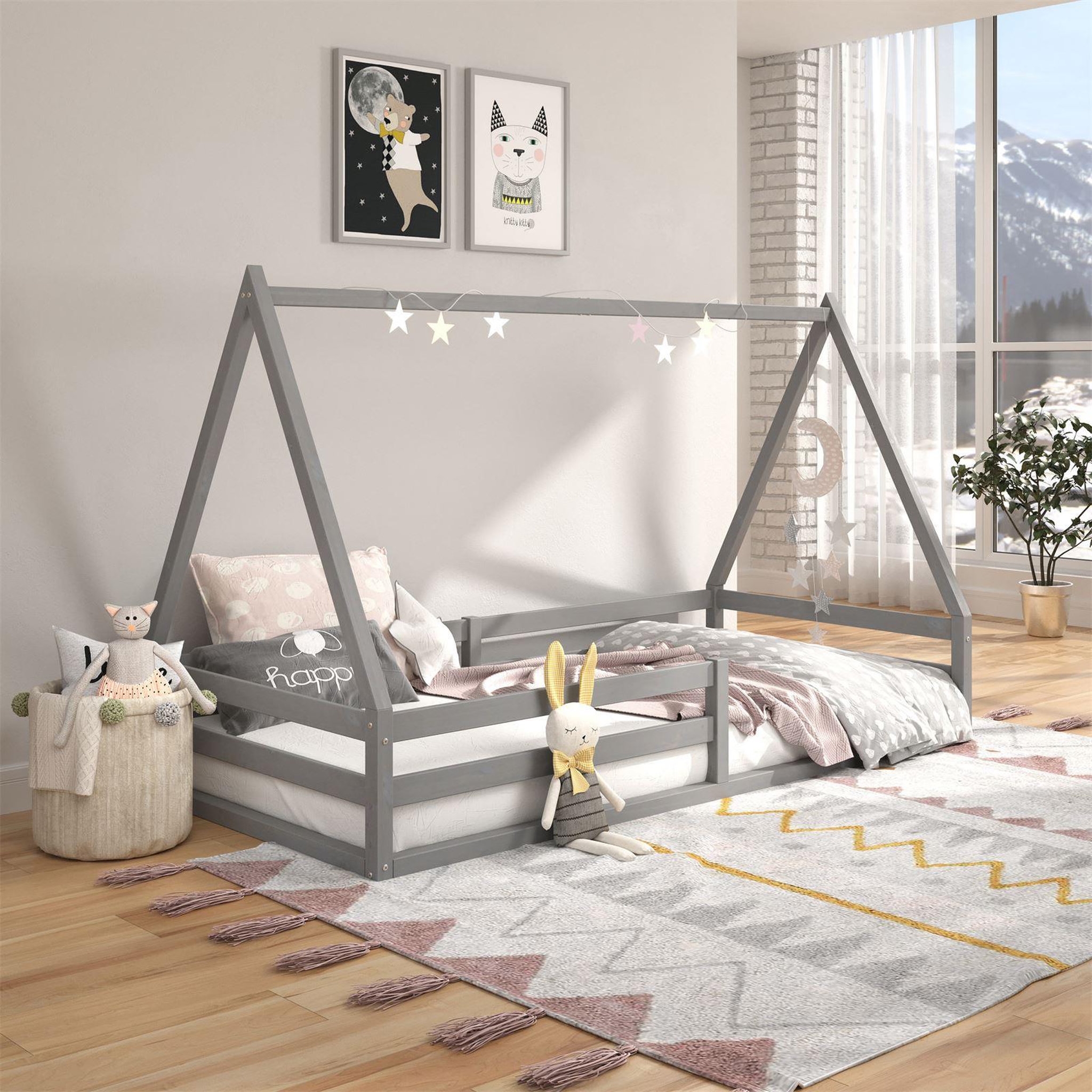 Voir la diapositive 2 : IDIMEX Lit cabane SILA 90 x 200 cm, en pin massif