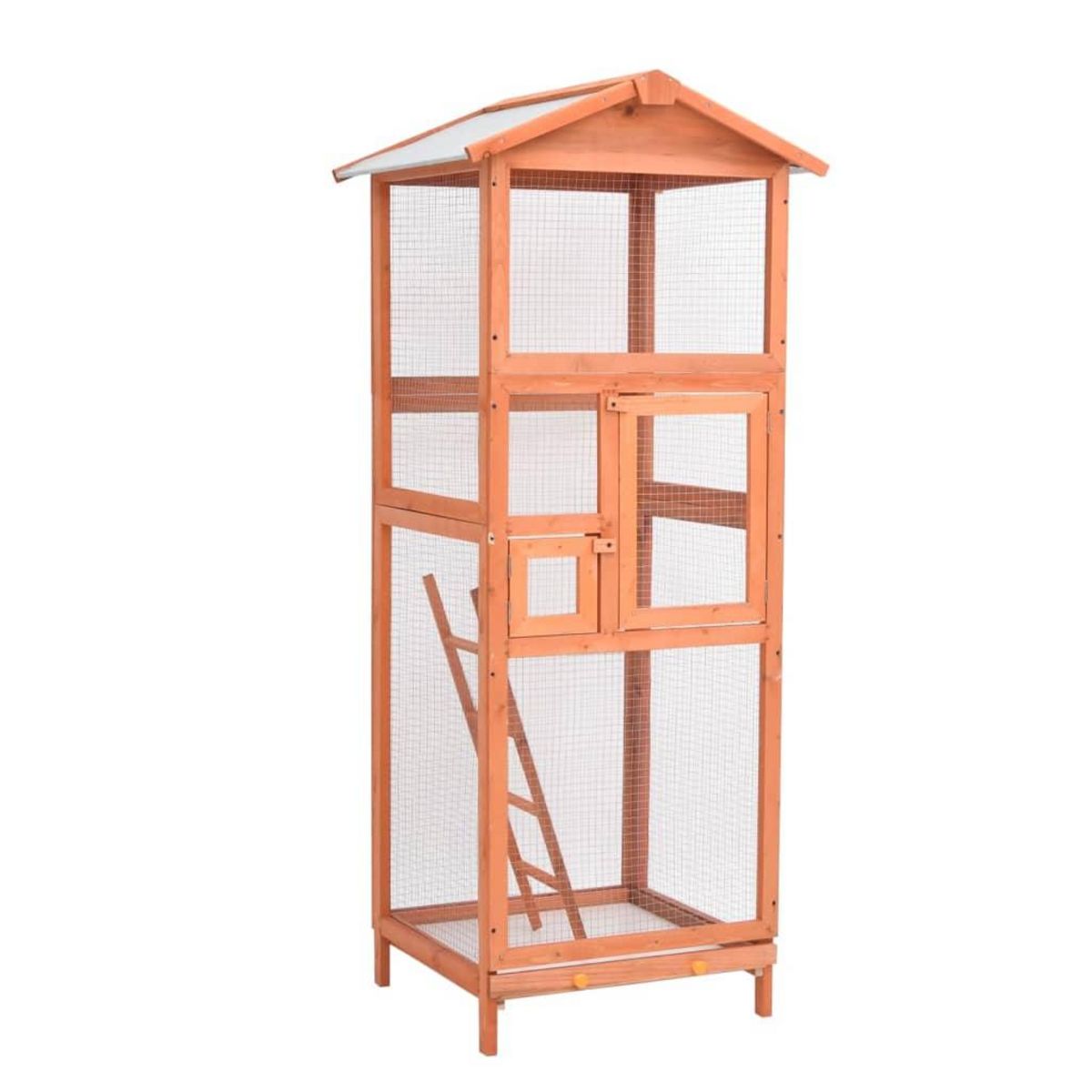 VIDAXL Cage a oiseaux 68x62x166 cm bois de sapin massif