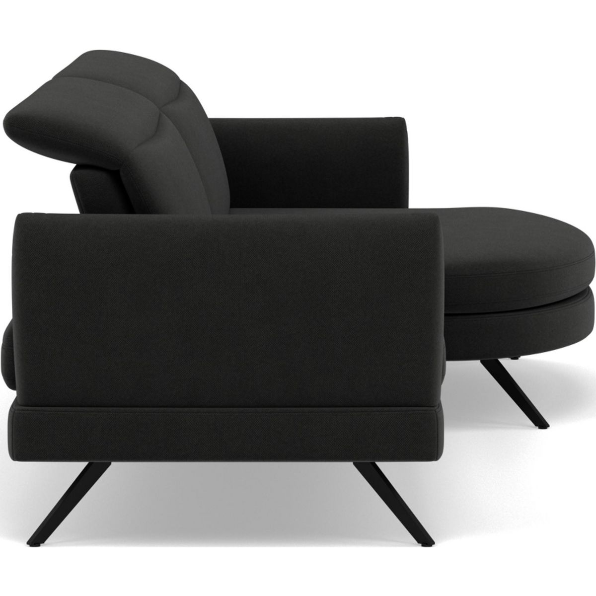 LISA DESIGN Terry - canapé d'angle droit 4 places avec têtières réglables en tissu texturé