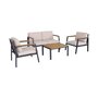 Voir la diapositive 1 : SWEEEK Salon de jardin Casoria, aluminium et polywood 4 places, 1 canapé, 2 fauteuils, 1 table basse
