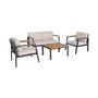 Voir la diapositive 1 : SWEEEK Salon de jardin Casoria, aluminium et polywood 4 places, 1 canapé, 2 fauteuils, 1 table basse