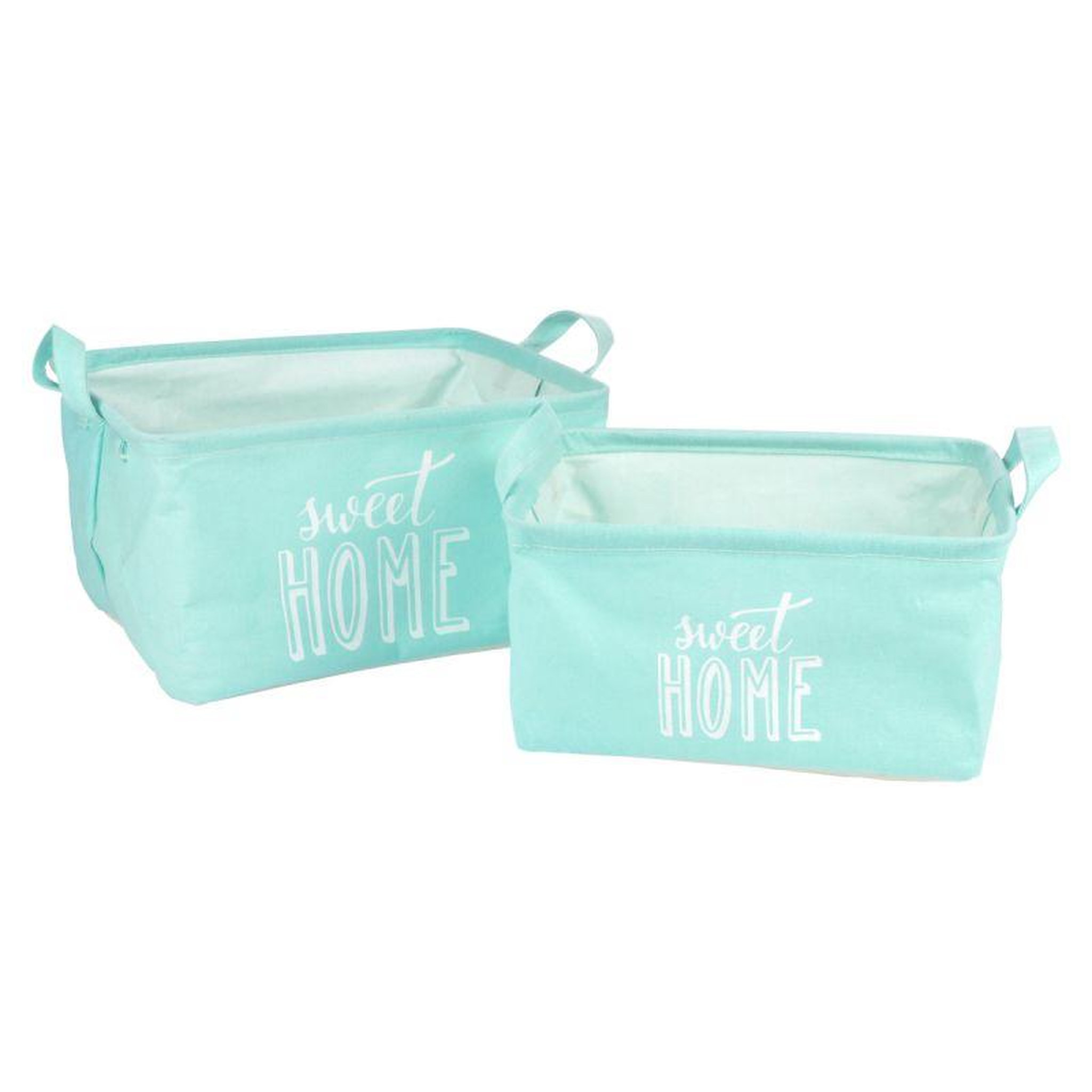 Voir la diapositive 1 : Paris Prix Lot de 2 Panières  Sweet Home  32cm Vert Menthe