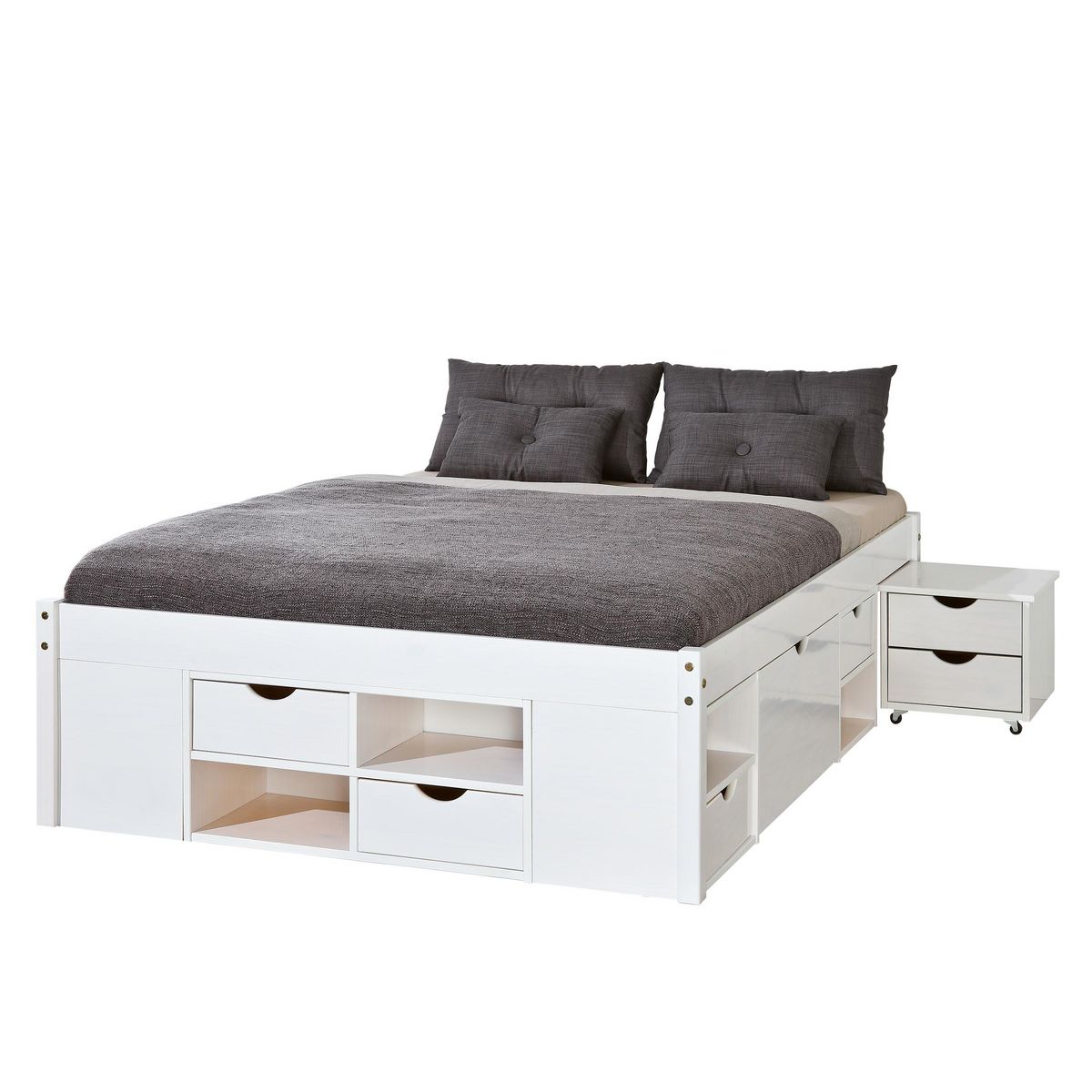 Lit multi-rangements en pin massif 180x200cm SLEEP