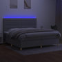 Voir la diapositive 4 : VIDAXL Sommier a lattes de lit matelas et LED Gris clair 200x200 cm