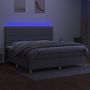 Voir la diapositive 4 : VIDAXL Sommier a lattes de lit matelas et LED Gris clair 200x200 cm